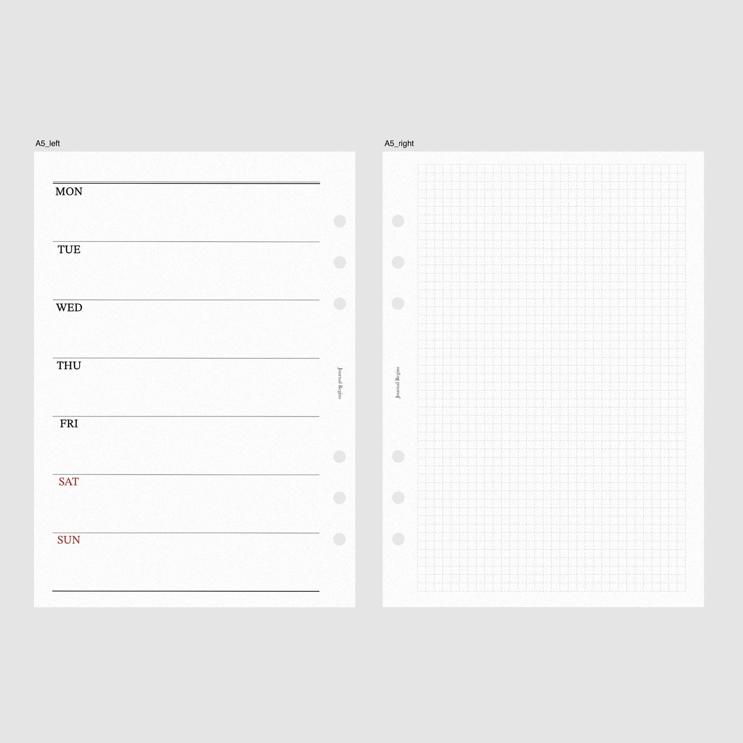 Weeks Planner Inserts (Horizontal)