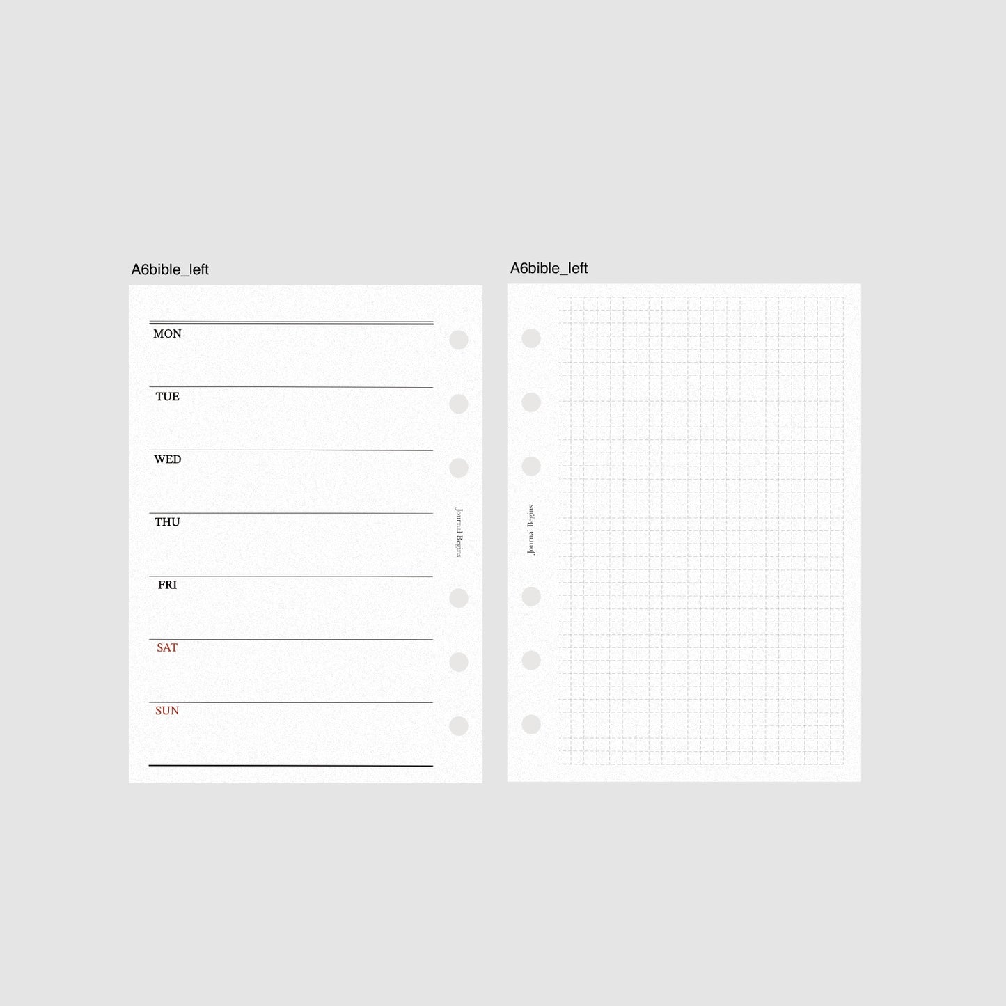 Weeks Planner Inserts (Horizontal)