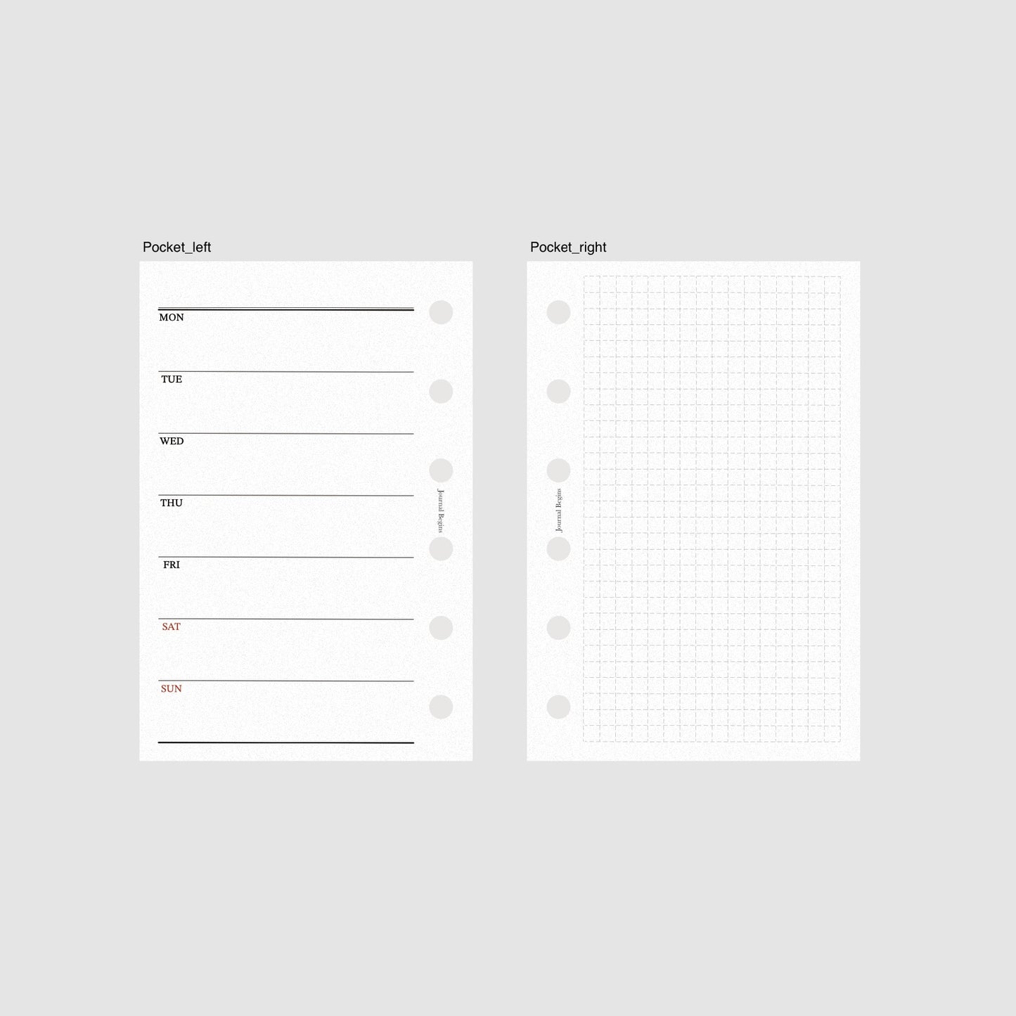 Weeks Planner Inserts (Horizontal)