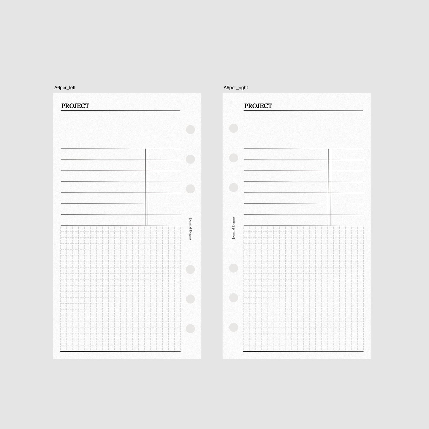 Project Planner Inserts