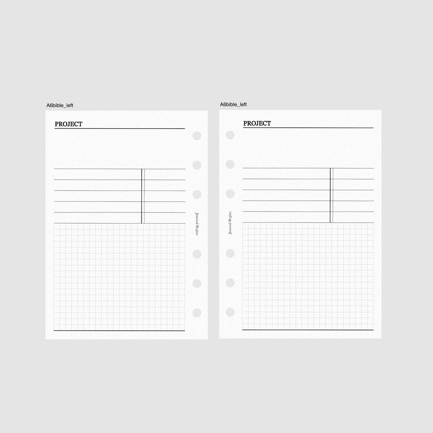Project Planner Inserts
